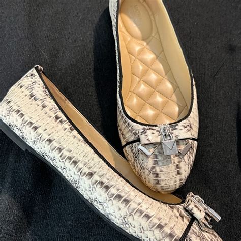 Michael Kors Alice Snakeskin Print Ballet Flats 